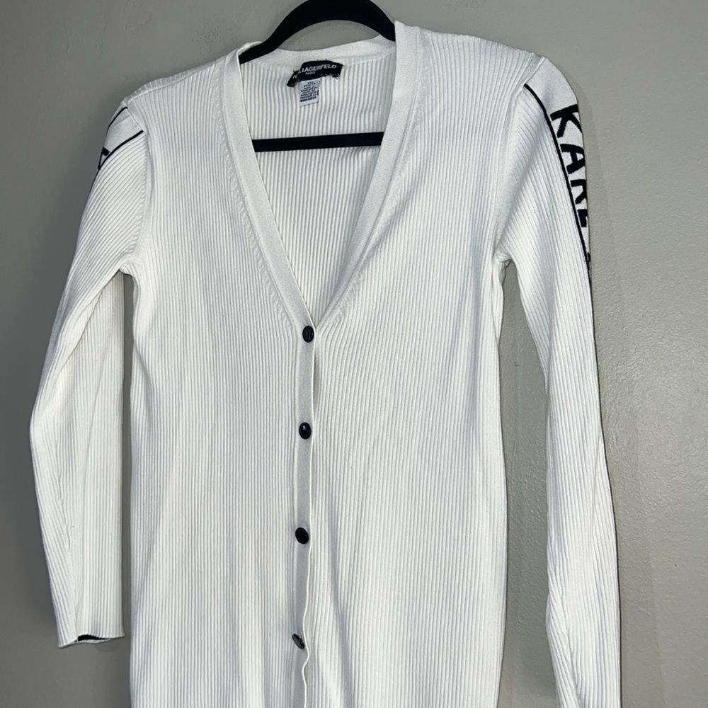 KARL LAGERFELD PARIS CARDIGAN SWEATER - Picture 3 of 8